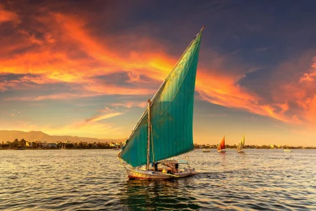 A magical sunset cruise on the Nile with pick-up service